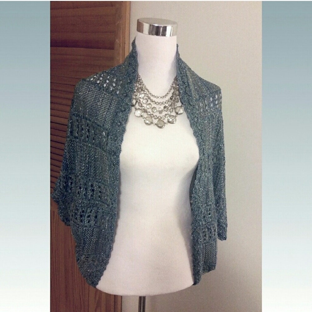 Lurex Blue Shrug Top